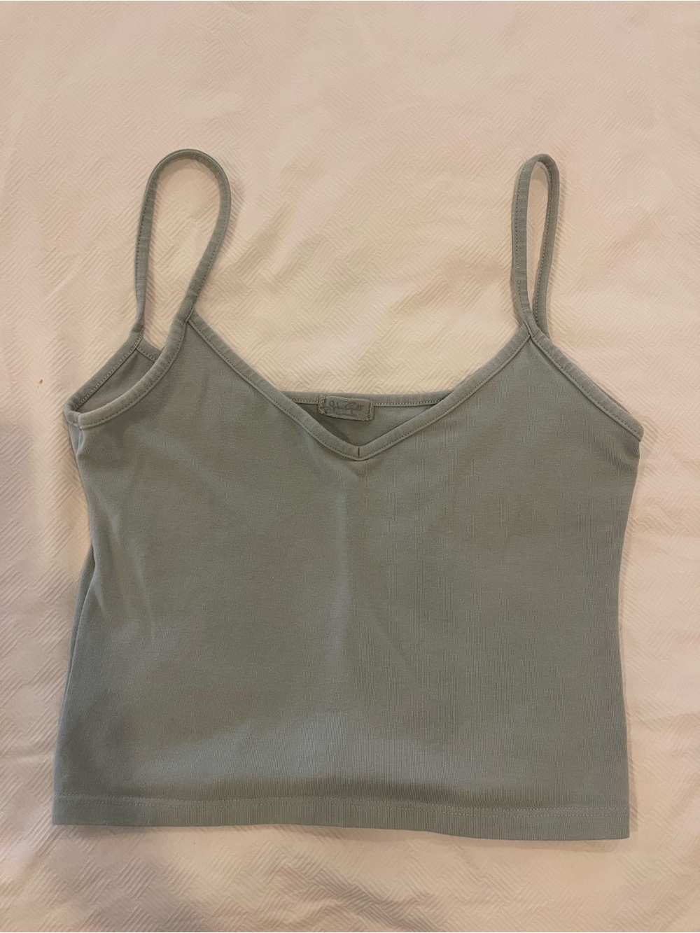J. Galt Sage Green V-Neck Spaghetti Strap Women's Tank
